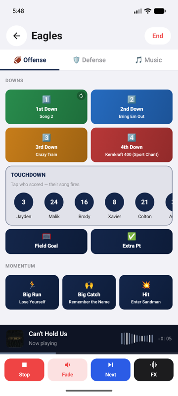 Big plays get their own button